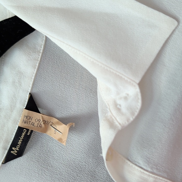 Massimo Dutti Sleeveless White Collared Women's Silk Top - Picture 8 of 12